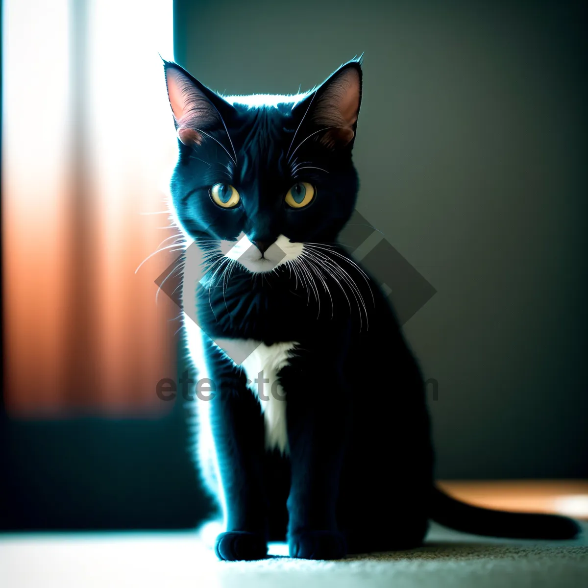 Picture of Adorable Gray Kitty with Curious Eyes