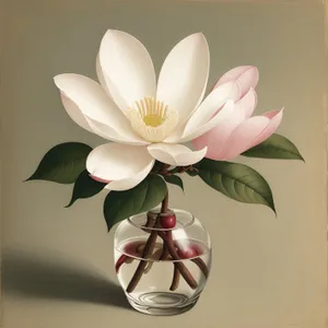 Tropical Lotus Bloom in Exotic Spa Garden"
or
"White Magnolia Flower in Summer Garden Spa