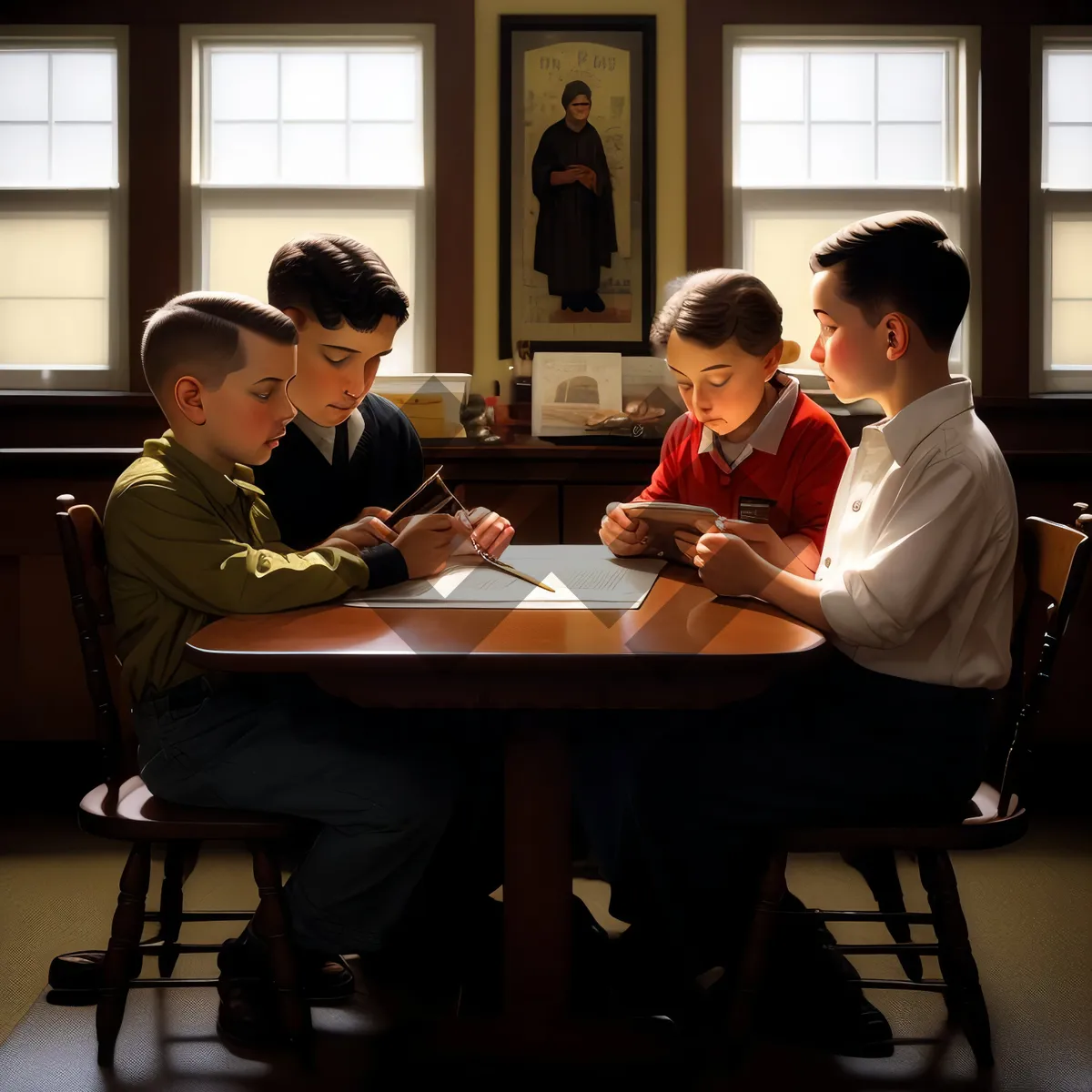 Picture of Diverse Group of Professionals Working Together in Office