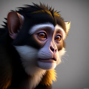 Cute Primate with Intense Gaze in Wild Portrait