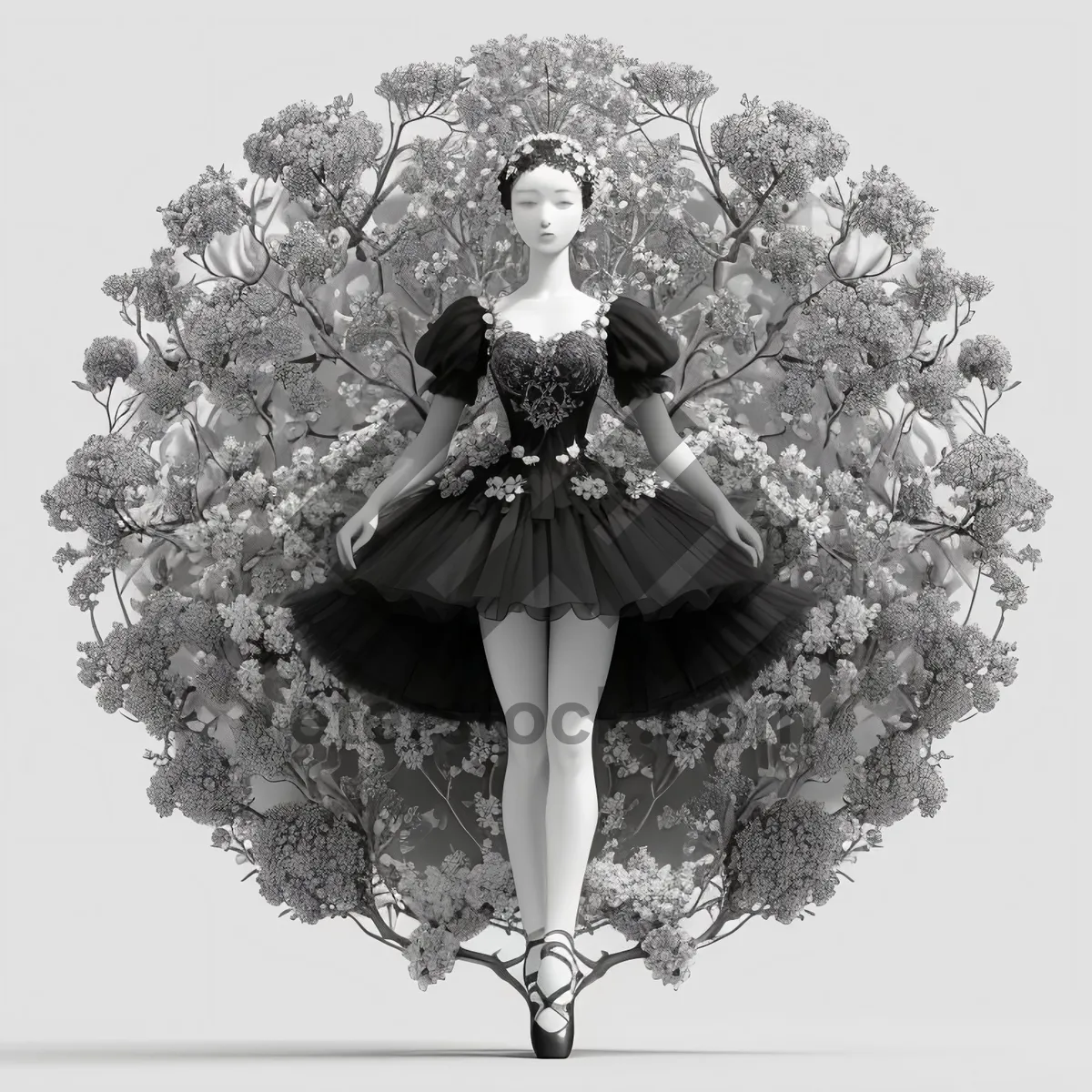 Picture of Attractive model in fashion shoot with groom