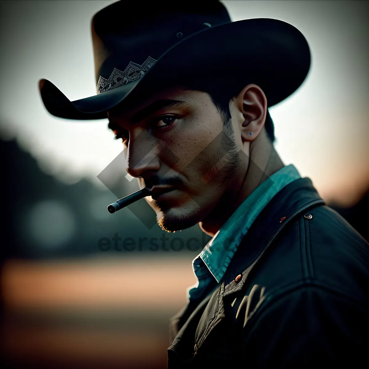 Picture of Handsome cowboy singer with a smoky style