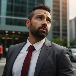 Smiling male executive at corporate office meeting