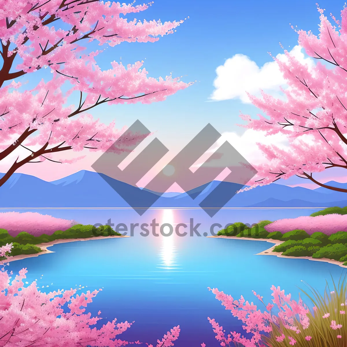 Picture of Summer Sky's Pink Maple Landscape