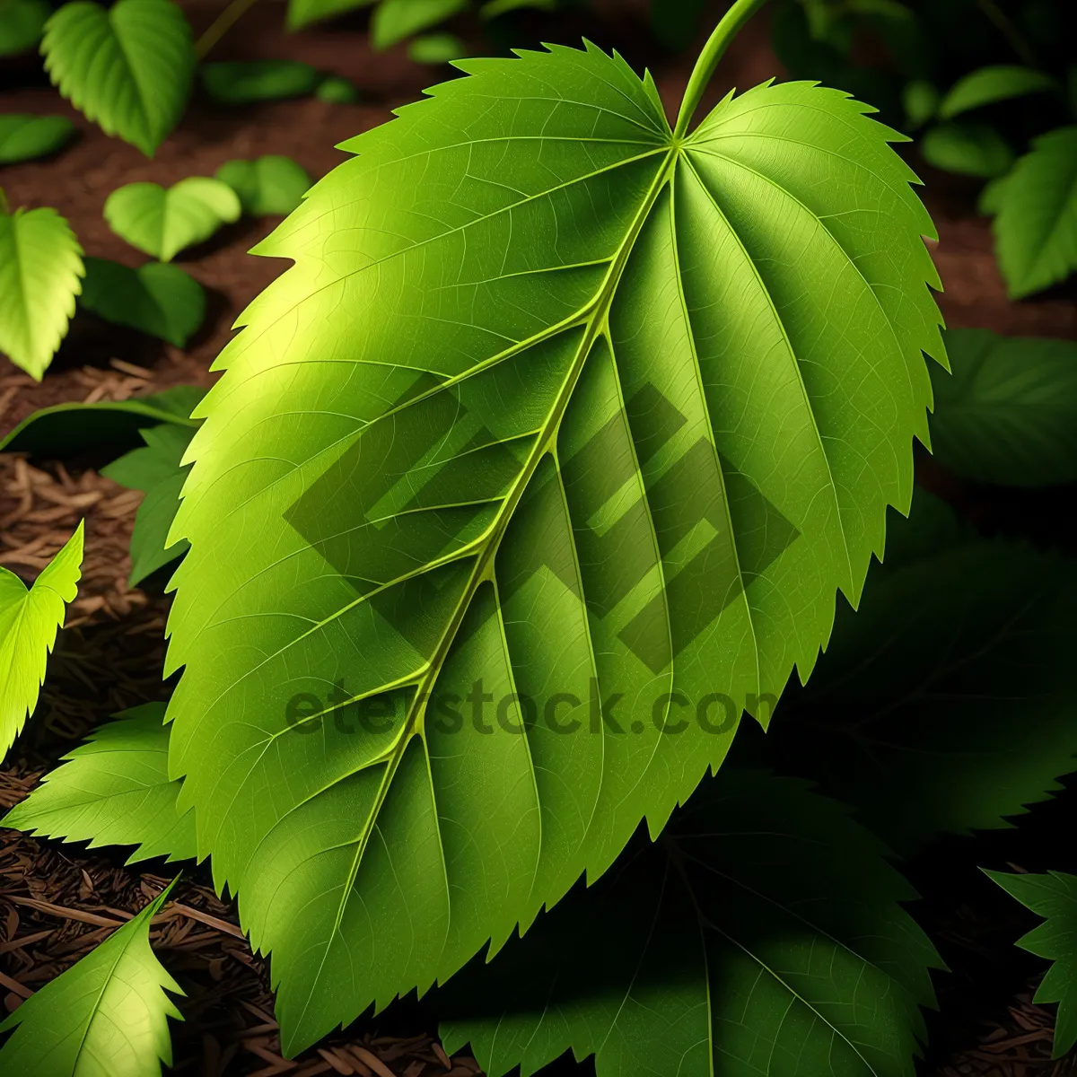 Picture of Vibrant Foliage: Wild Ginger Leaf in a Lush Forest