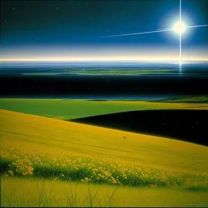 Vibrant countryside landscape under a sunny sky