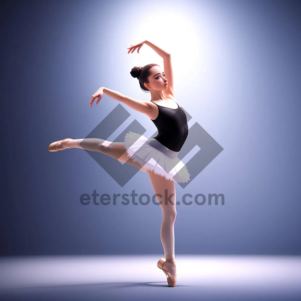 Picture of Energetic dancer showcasing graceful ballet motion.