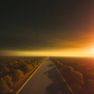 Serenity in the Sky: Sunset over Desert Horizon