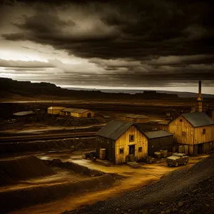 Old Barn in Picturesque Rural Landscape