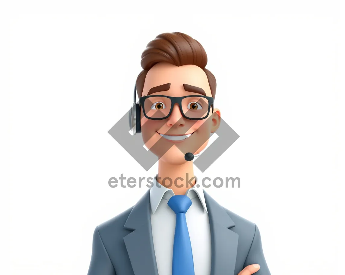 Picture of Joyful Cartoon Character Smiling Happily