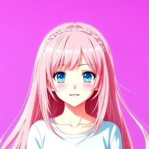 Cartoon fashionista with stylish hair and makeup.