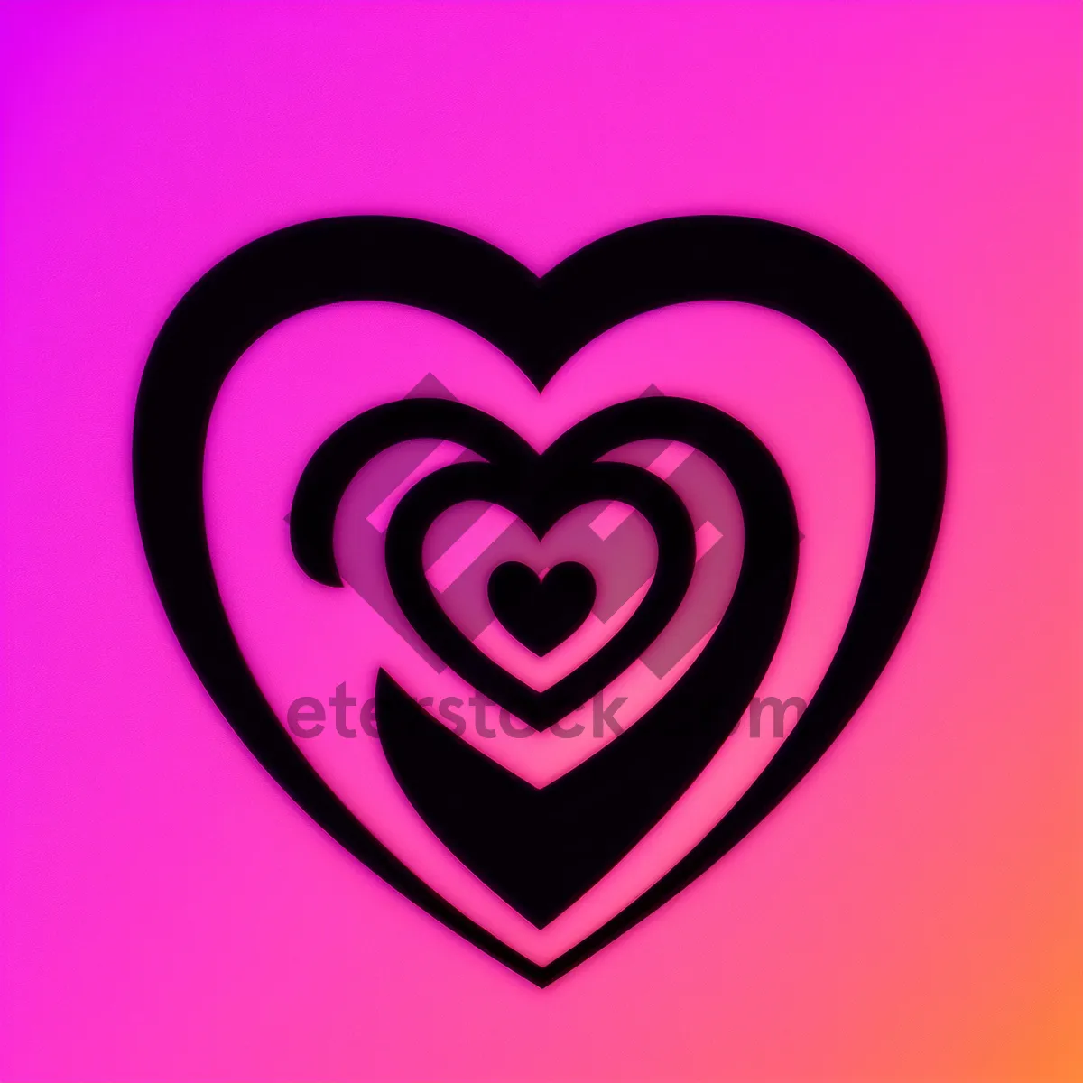 Picture of Colorful Hippie Heart - Love Symbol Art