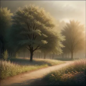 Serenity at Sunrise: A Vibrant Rural Landscape
