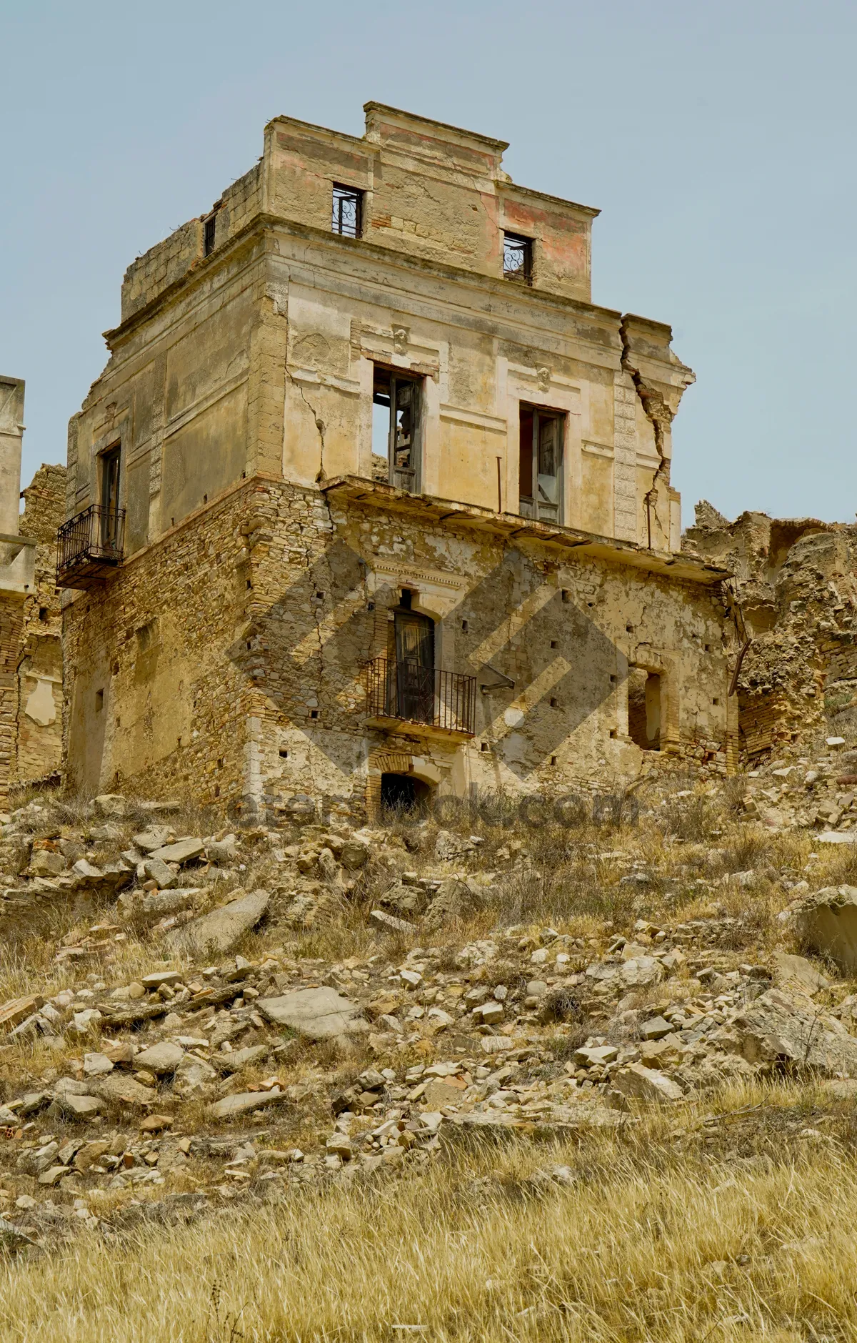 Picture of Medieval Fortress Overlooking Ancient Townscape with Stonewalls