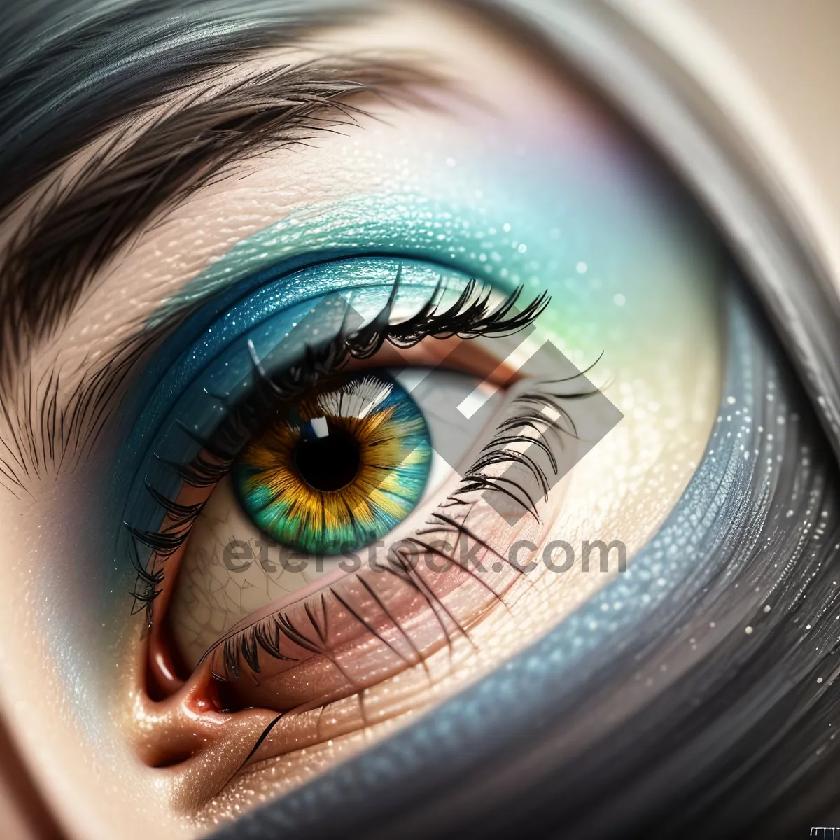 Picture of Captivating Closeup: Mesmerizing Eye with Perfectly Accentuated Eyelashes