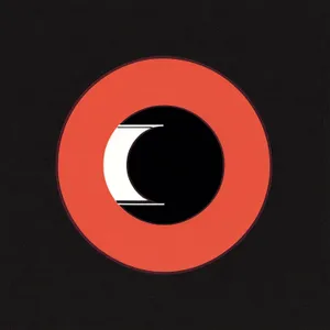 Black Round Stereo Symbol Design