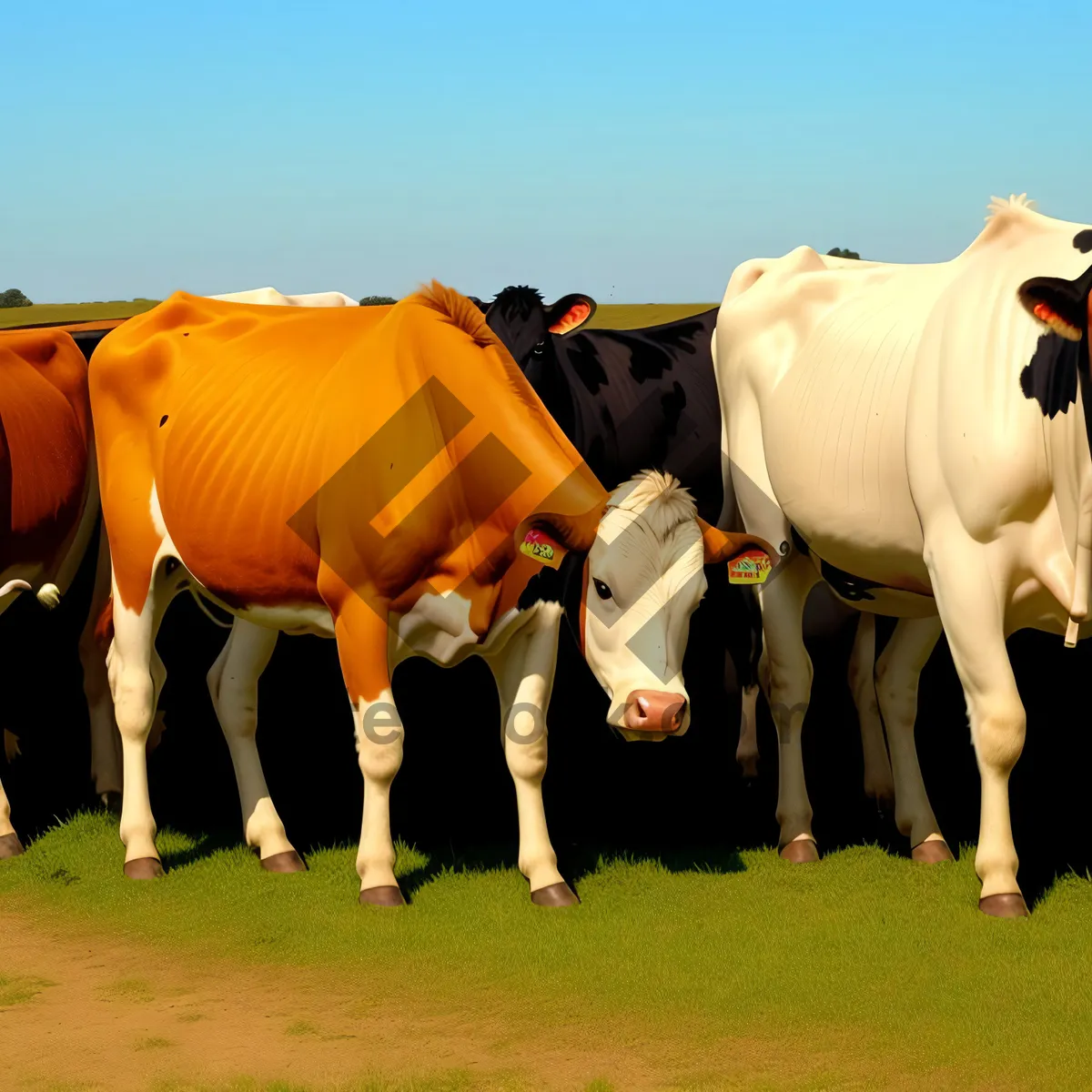 Picture of Bovine grazing in rural pasture