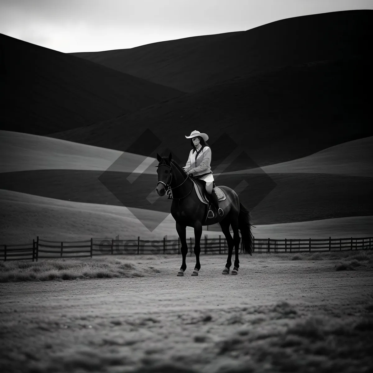 Picture of Serenity on Horseback at Beach Sunset