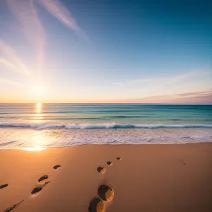 Sunset over Tropical Paradise Beach