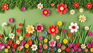 Colorful Summer Floral Bouquet with Pink Tulips