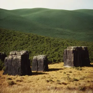 Ancient Megalithic Memorial in Rural Landscape