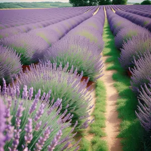 Colorful Herb: Purple Lavender Flower - Woody Shrub