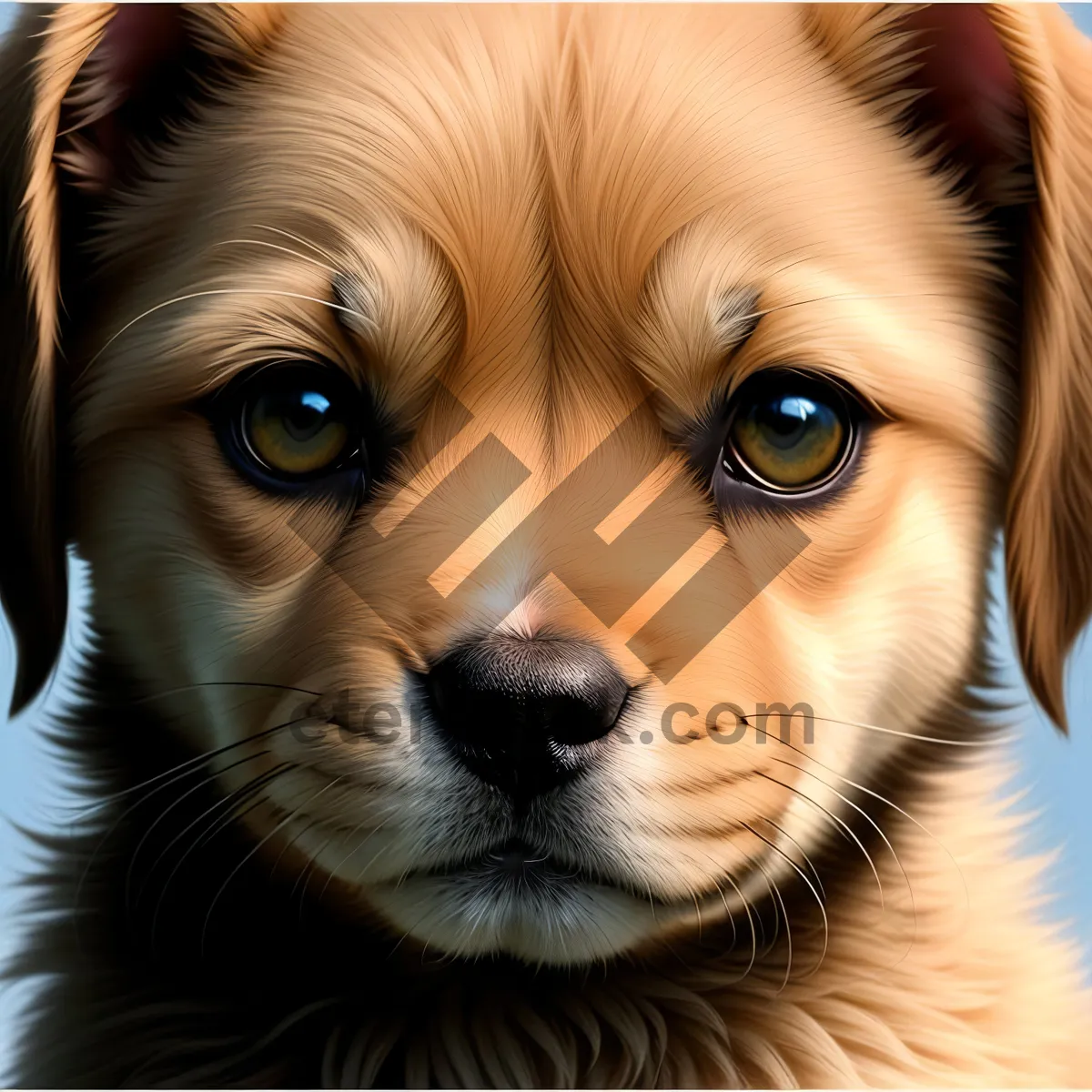 Picture of Adorable Brown Puppy with Soulful Eyes