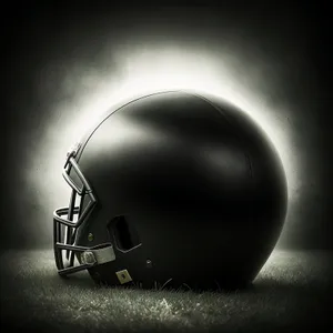 3D Football Helmet on Globe