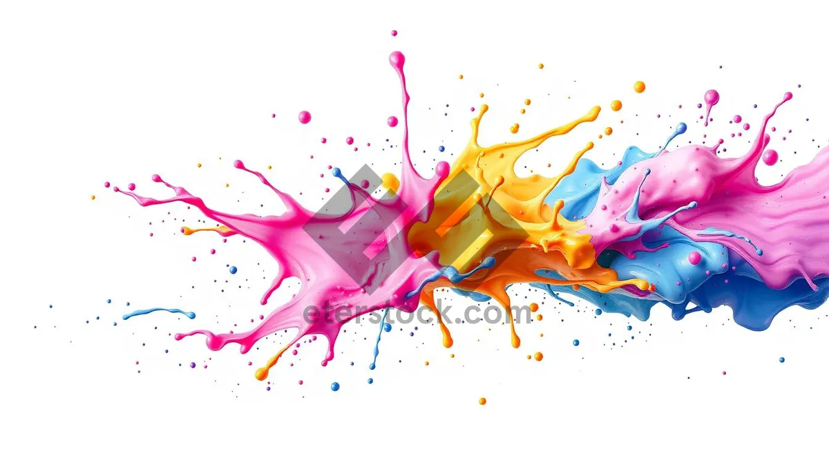 Picture of Colorful Watercolor Splash Design Element with Confetti