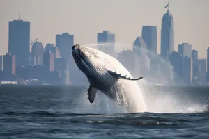 Ocean waves with boat and killer whale