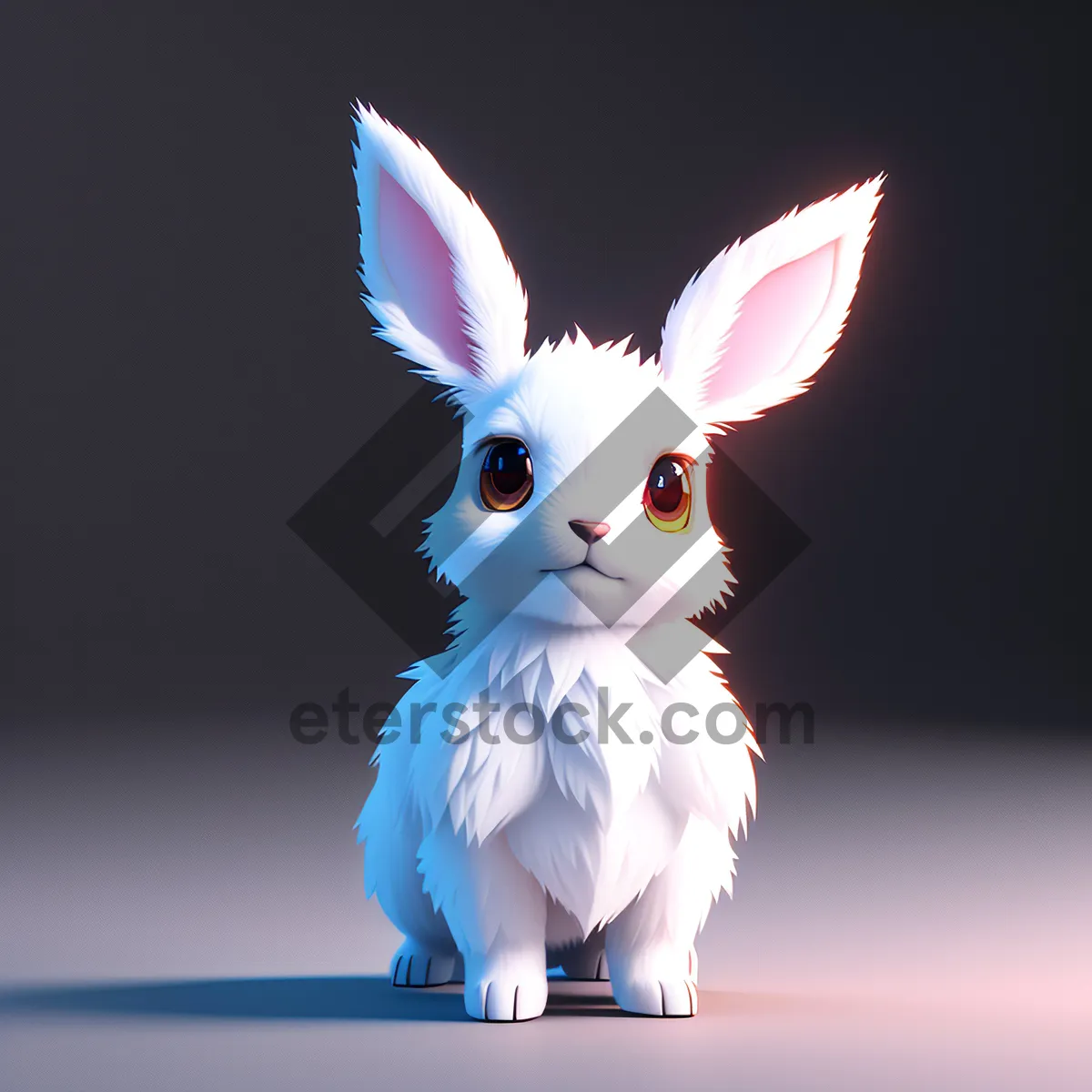 Picture of In a studio portrait, a fluffy bunny with irresistibly cute ears steals the spotlight, capturing hearts effortlessly