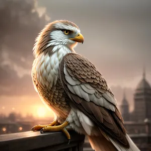 Wild Hawk with Powerful Gaze - Majestic Bird of Prey