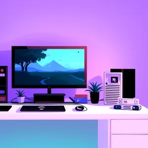 Modern Desktop Computer with Flat Screen Display