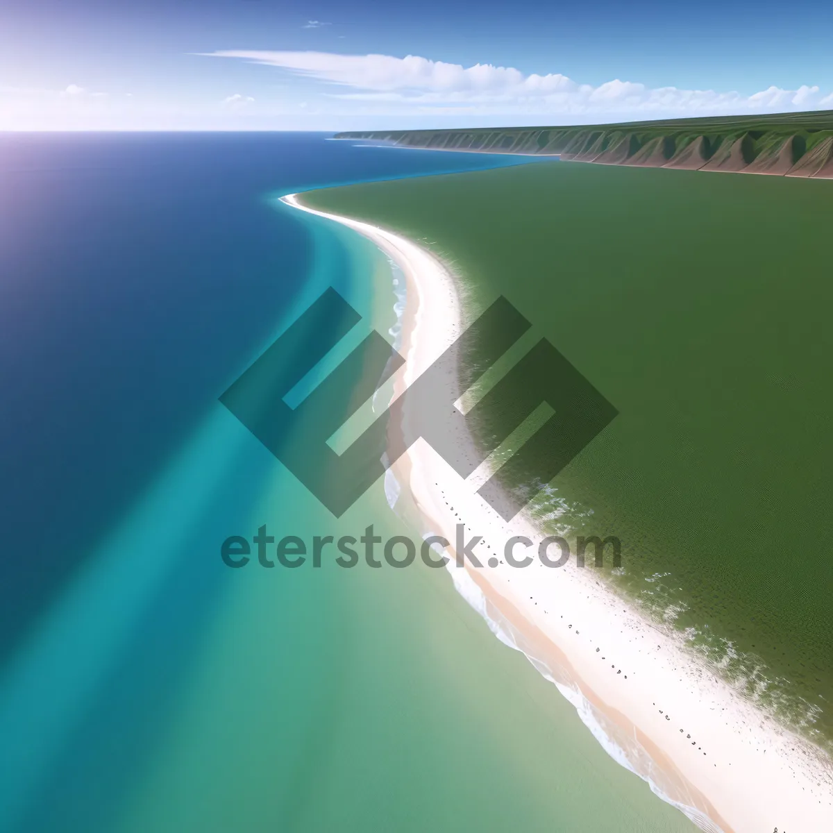 Picture of Serenity by the Shore: Turquoise Waves and Sunny Skies