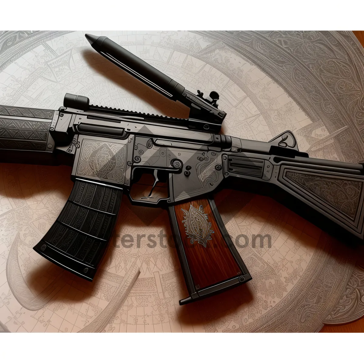 Picture of Combat Arsenal: Military Assault Rifle for Soldier's Protection