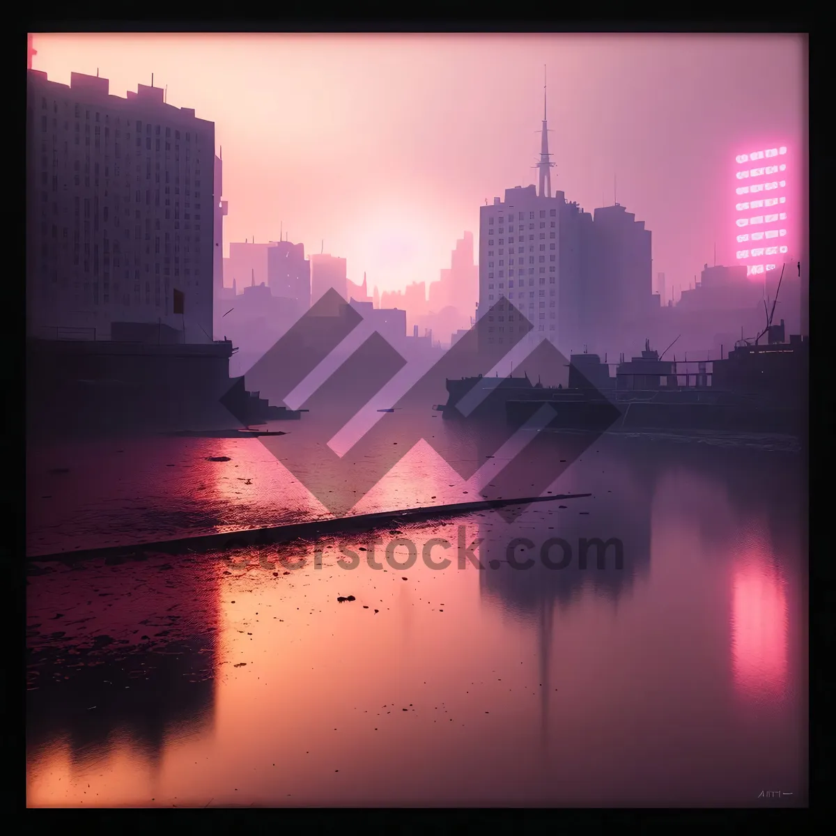 Picture of Dazzling urban cityscape at dusk