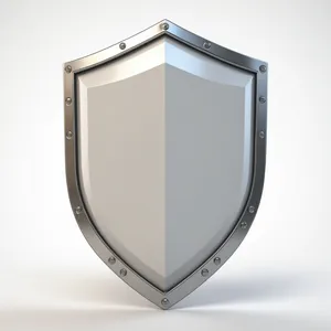 Shiny metal shield emblem design icon