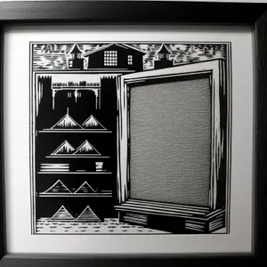 Retro Grunge Vintage Television Frame with Empty Paper Texture