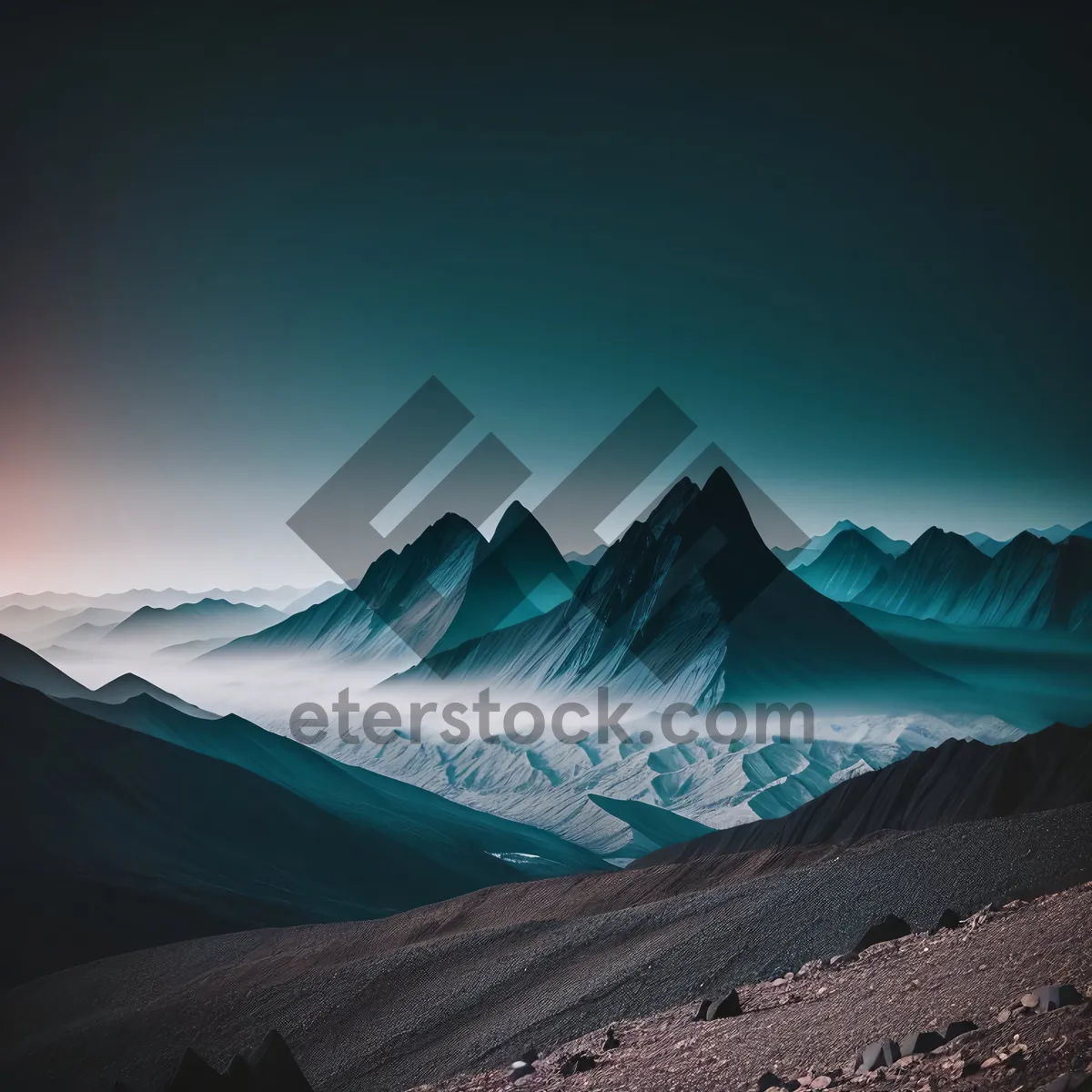 Picture of Snow-capped peaks overlooking serene lake