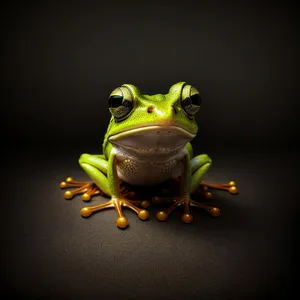 Vibrant Eyed Tree Frog Embracing Nature