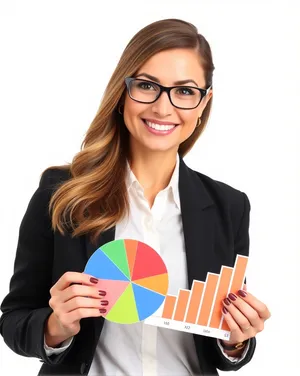 Attractive businesswoman smiling in office portrait.