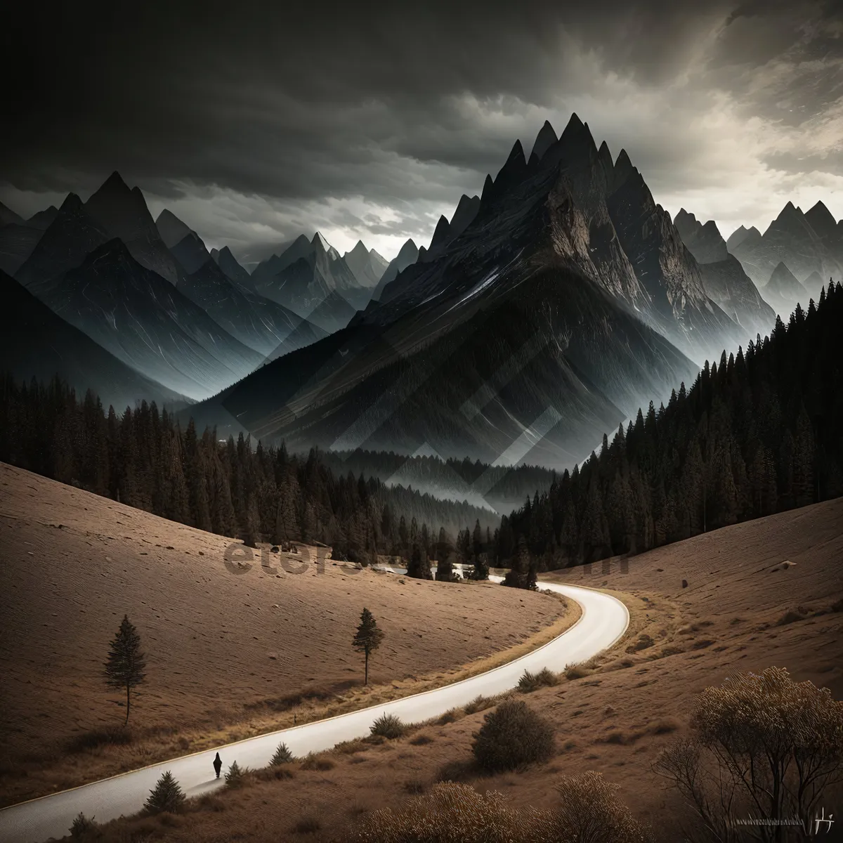 Picture of Snow-capped Peaks amidst Pristine Alpine Landscape