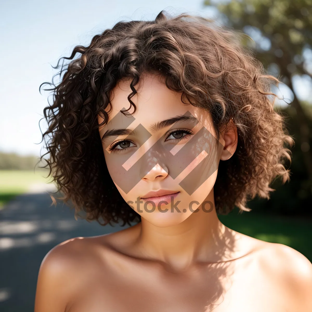 Picture of Stunning Afro-haired Model with Flawless Makeup