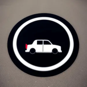 Shiny Metallic Round Button Icon with Shadow