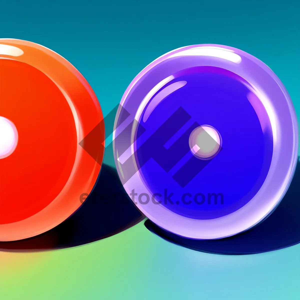 Picture of Modern Shiny Orange Glass Button Set