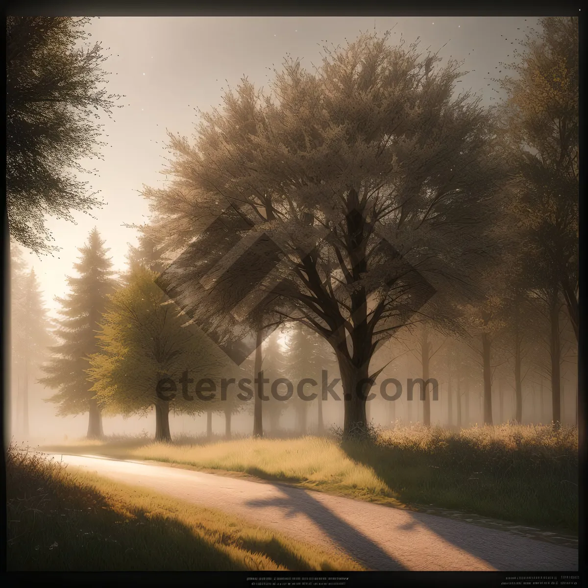 Picture of Serene Winter Sunset over Snowy Park Bench