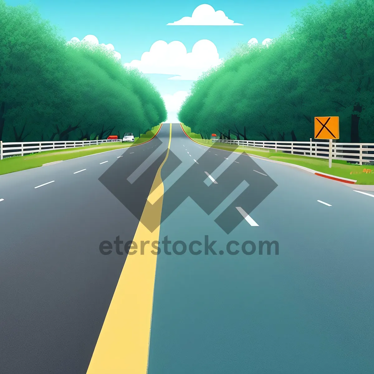 Picture of Summer Road Through Scenic Countryside