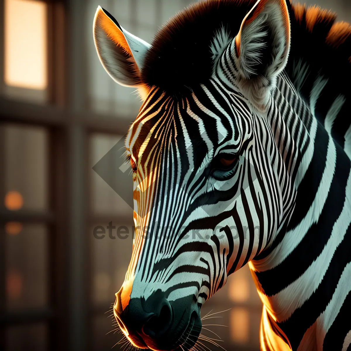 Picture of Wild Zebra in South African Reserve