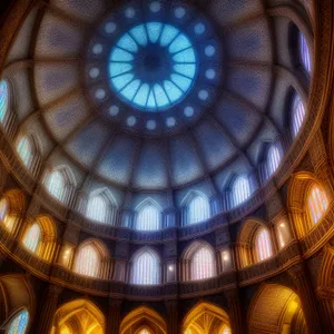 Stained Glass Cathedral Ceiling - Historical Elegance Illuminated