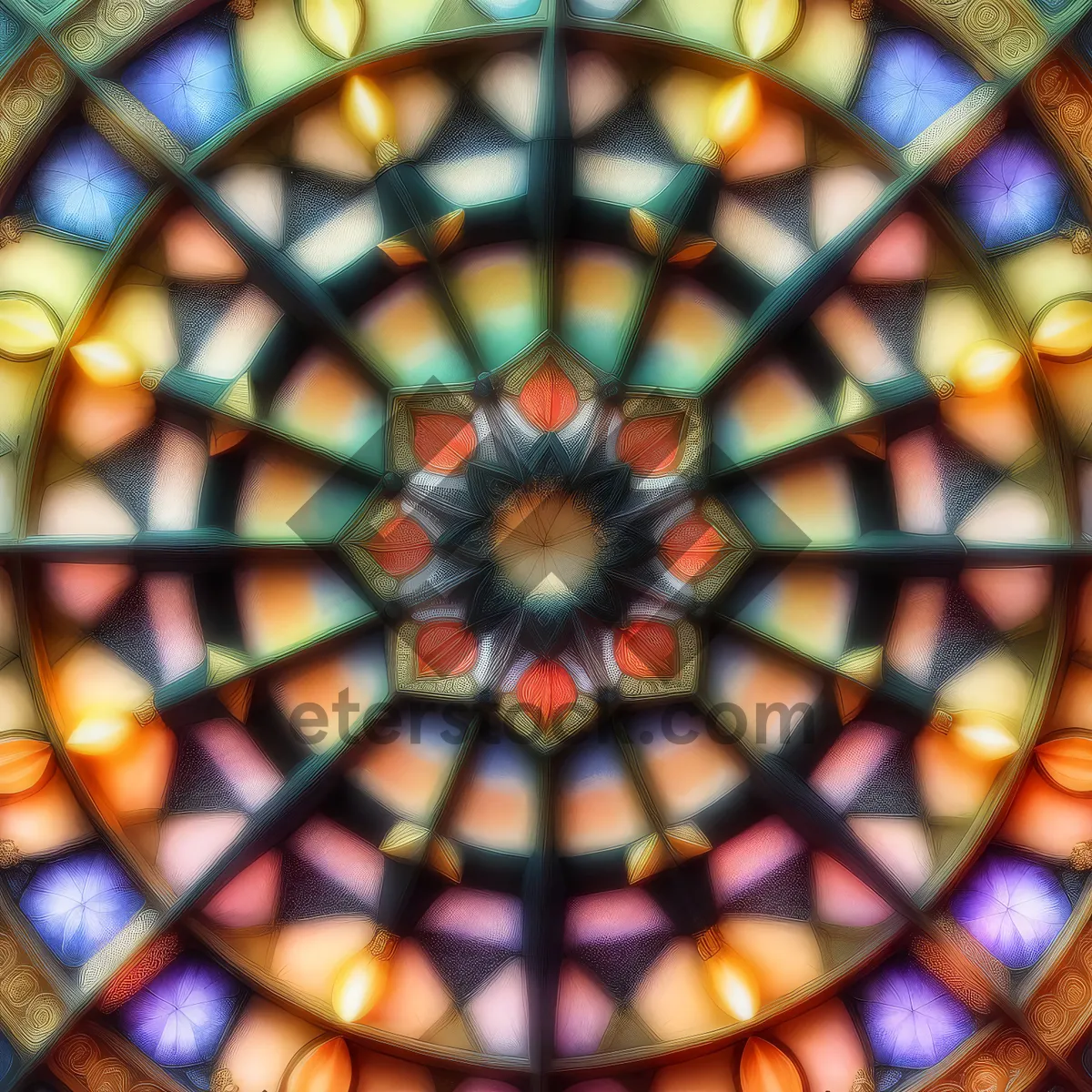 Picture of Colorful Geometric Window Design